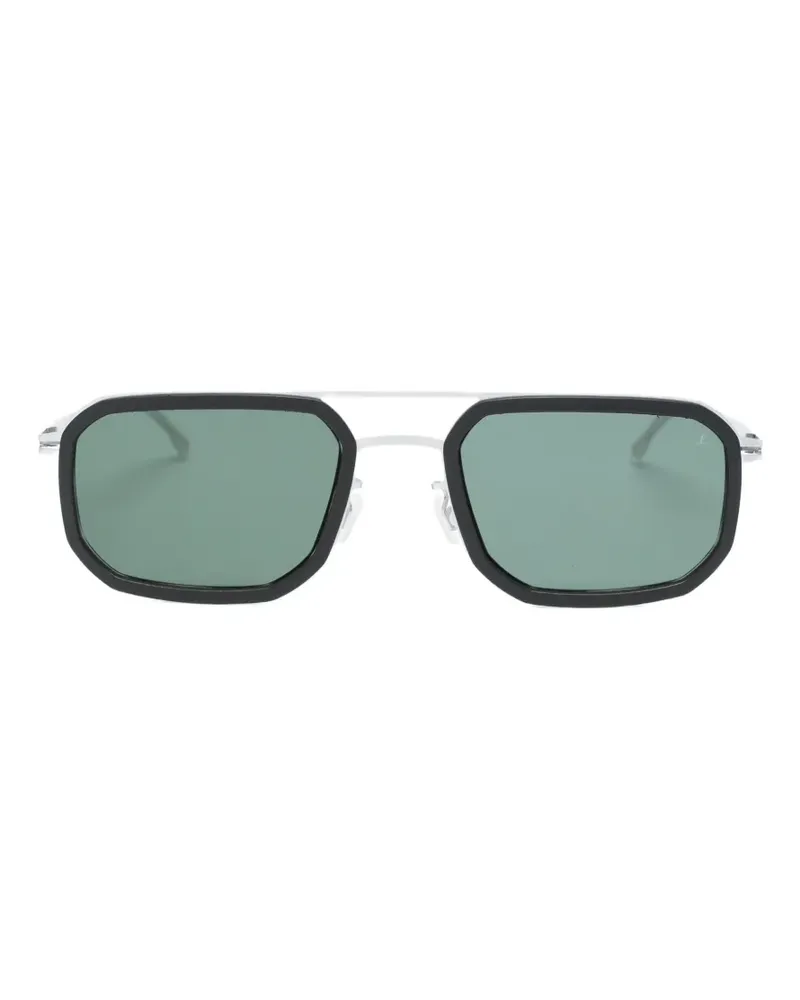 Mykita Leica Sonnenbrille mit Navigatorgestell - Schwarz Schwarz
