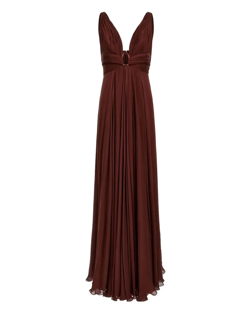 Roberto Cavalli Maxikleid mit V-Ausschnitt - Braun Braun