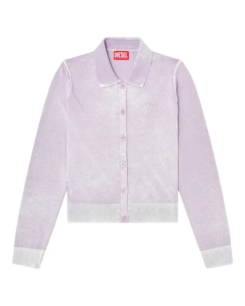 Diesel M-Loren Cardigan mit Logo - Violett Violett