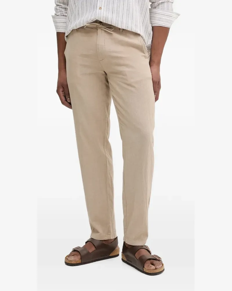 Lindbergh drawstring-waistband straight-leg trousers - Nude Nude