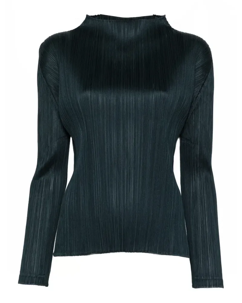 Issey Miyake Top mit Falten - Grün Grün