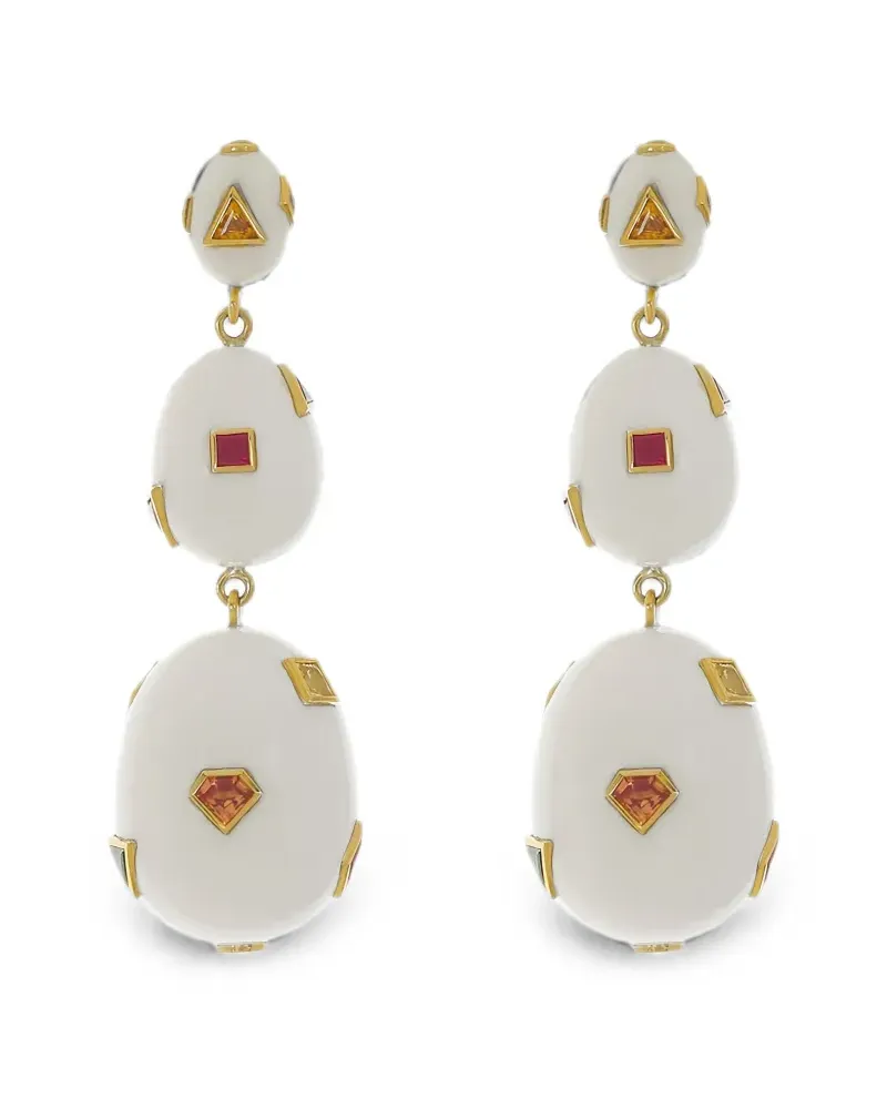 Bibi van der Velden sapphire and mammoth drop earrings - Gold Gold