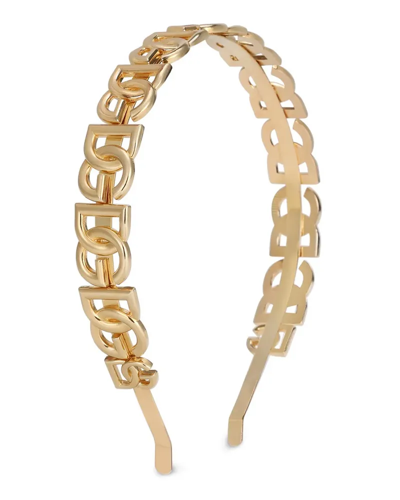 Dolce & Gabbana Haarreif mit Logo-Schildern - Gold Gold