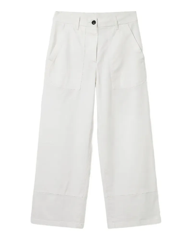 nine:inthe:morning cropped wide-leg trousers - Weiß Weiß