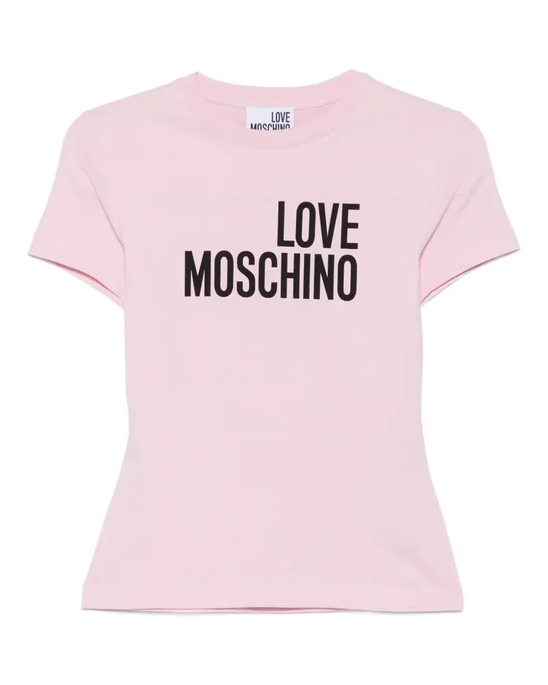 Moschino logo-print T-shirt - Rosa Rosa