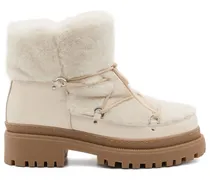 Schnürstiefel mit Shearling - Nude