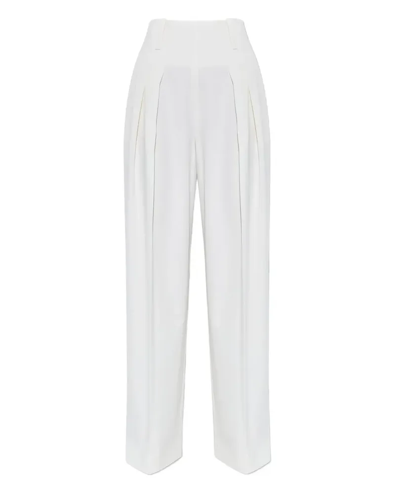 Victoria Beckham Wide-Leg-Hose mit Bundfalten - Weiß Weiß