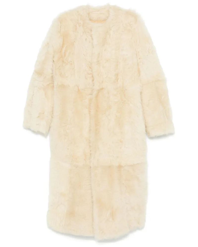 Totême Seidenmantel aus Shearling - Nude Nude