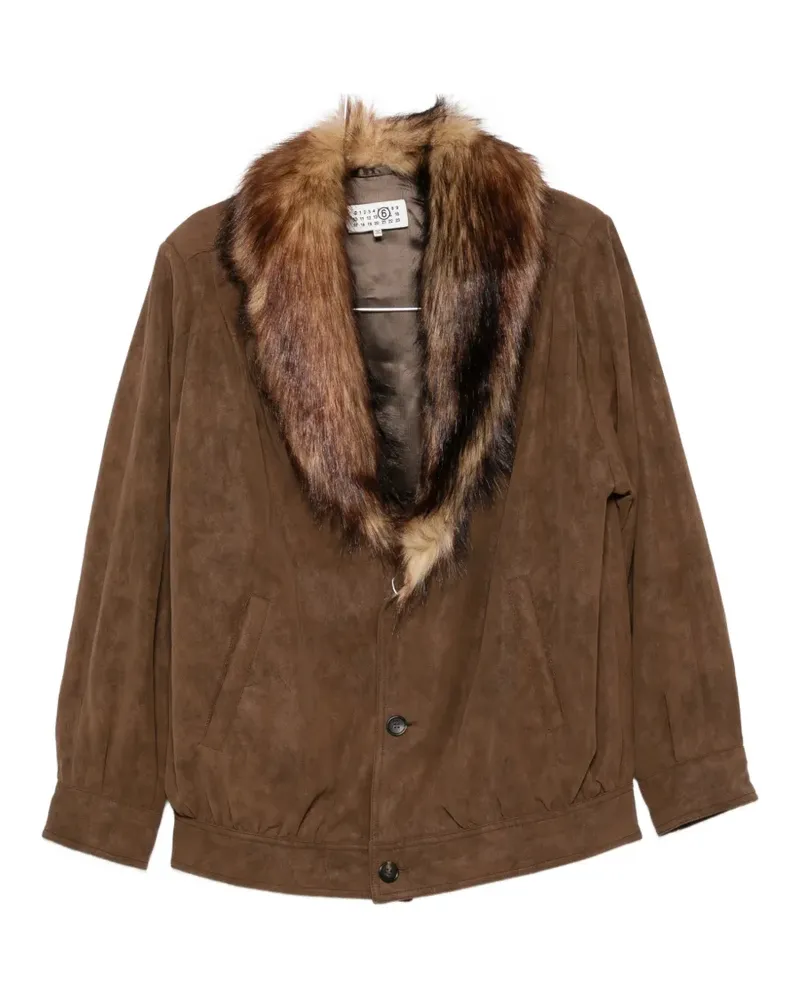 Maison Margiela faux-fur collar jacket - Braun Braun