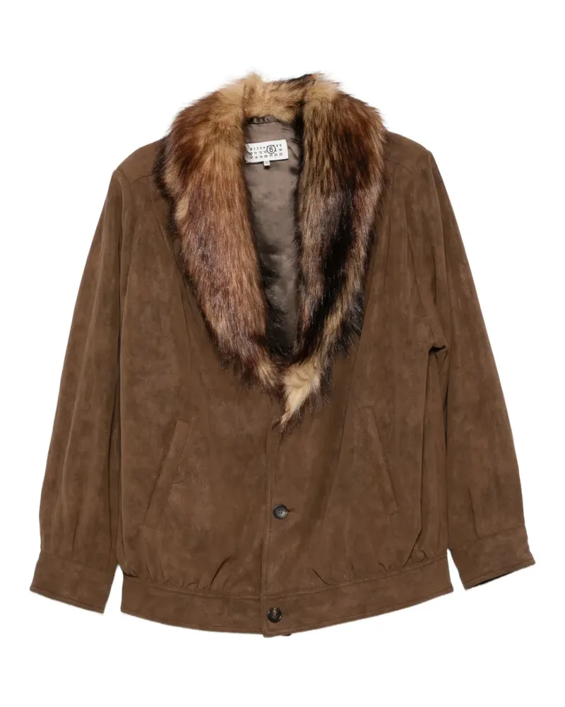 Maison Margiela Jacke mit Kragen aus Faux Fur - Braun Braun