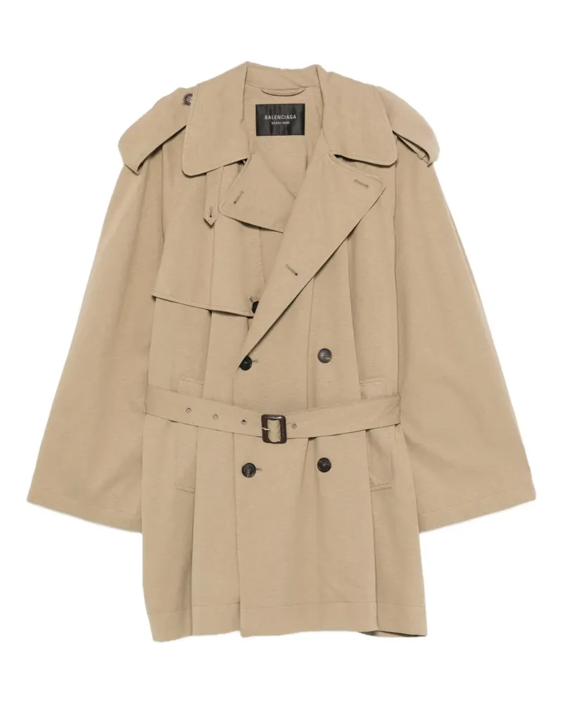 Balenciaga belted double-breasted trench coat - Nude Nude