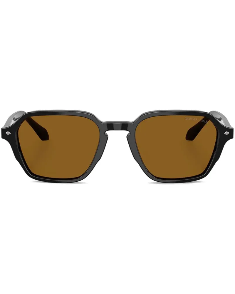 Giorgio Armani Sonnenbrille mit eckigem Gestell - Schwarz Schwarz