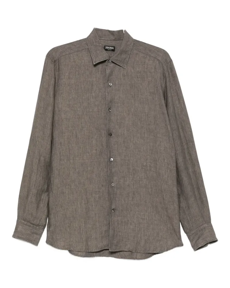 Ermenegildo Zegna linen long-sleeve shirt - Grau Grau