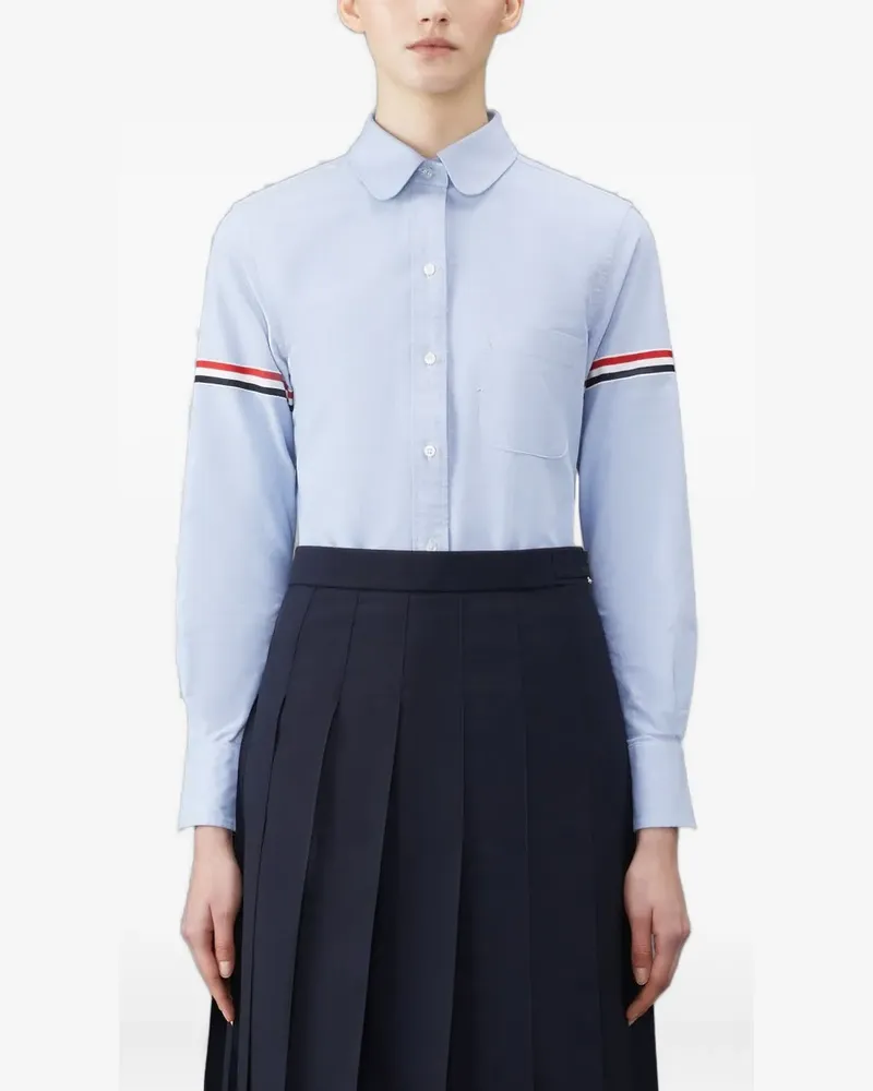 Thom Browne Oxford-Hemd mit Ripsbandarm - Blau Blau