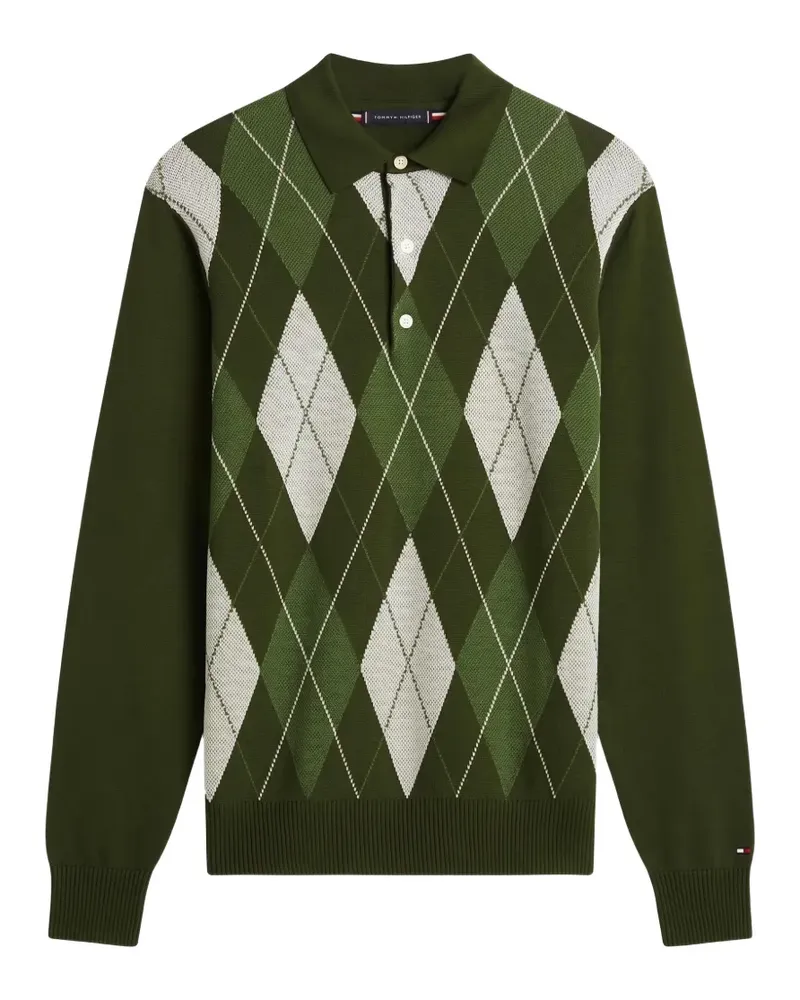 Tommy Hilfiger Poloshirt mit Argyle-Muster - Grün Grün