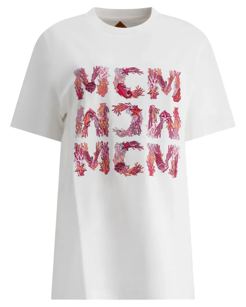 MCM T-Shirt mit Logo-Print - Weiß Weiß