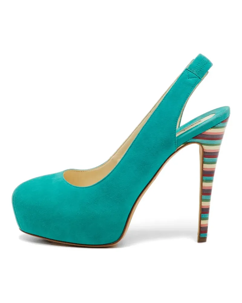 Brian Atwood platform suede pumps - Blau Blau