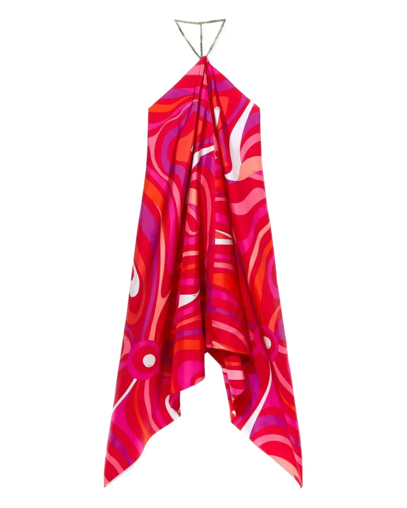 Emilio Pucci Neckholder-Kleid mit Marmo-Print - Rot Rot