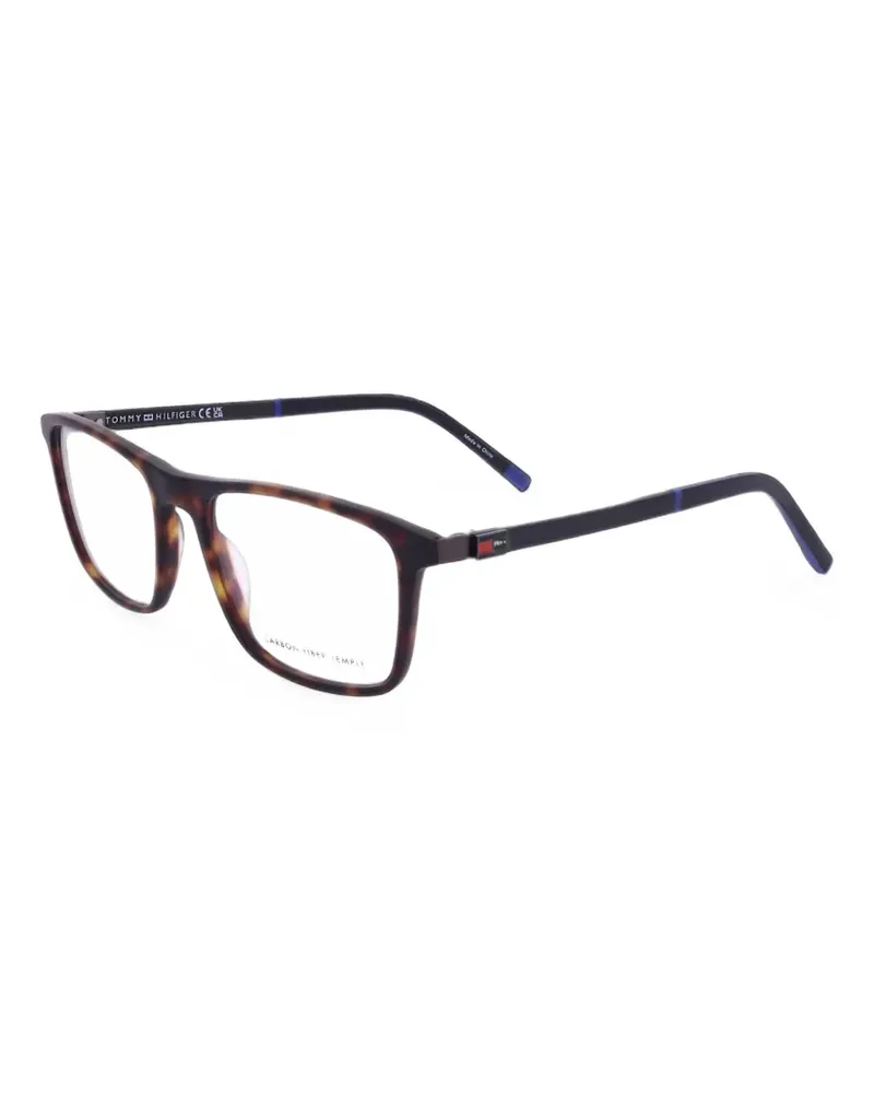 Tommy Hilfiger Eckige Brille in Schildpattoptik - Braun Braun