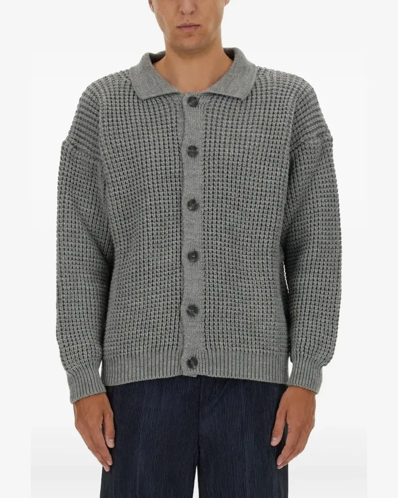 Family First buttoned waffle cardigan - Grau Grau