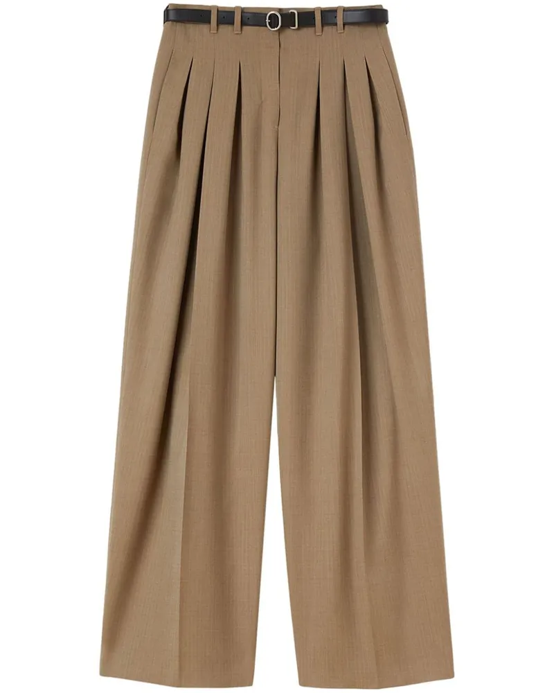 Jil Sander Palazzohose mit Gürtel - Braun Braun