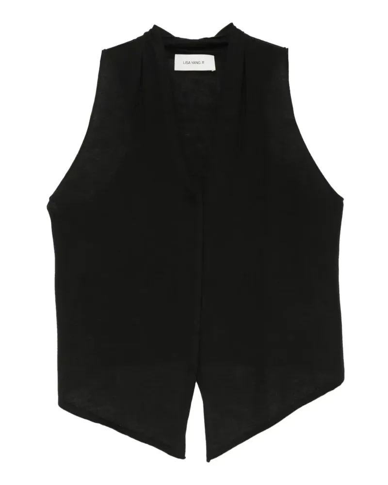 Lisa Yang Paisley V-neck vest - Schwarz Schwarz