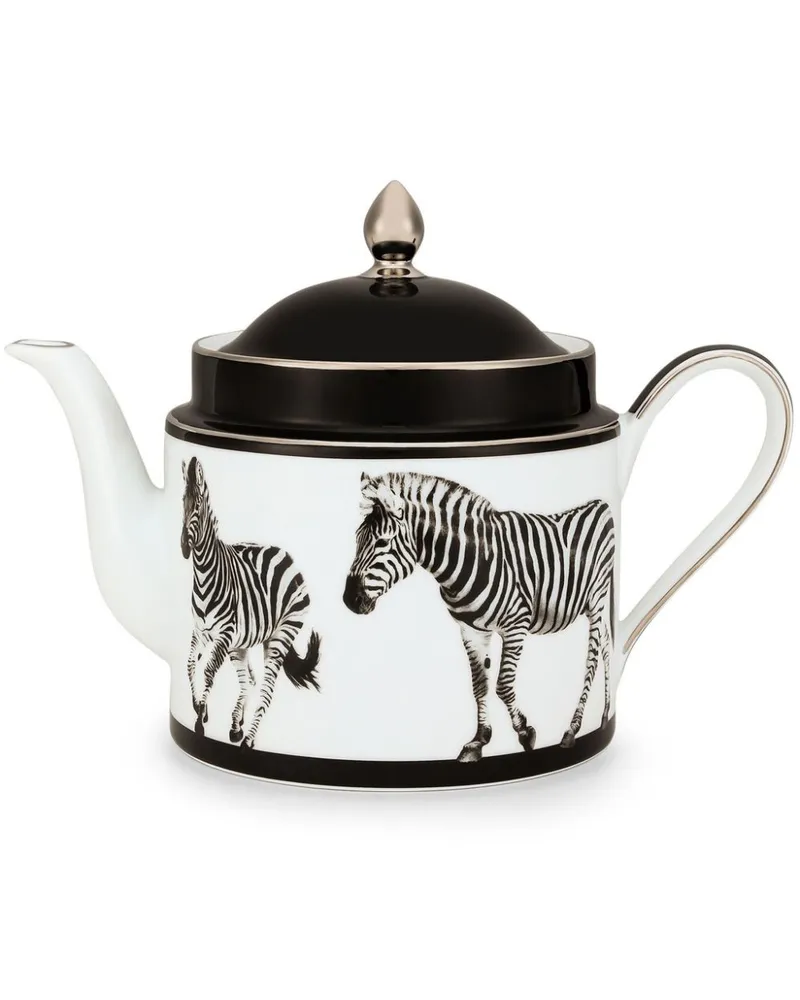 Dolce & Gabbana Teekanne mit Zebra-Print - Weiß Weiß