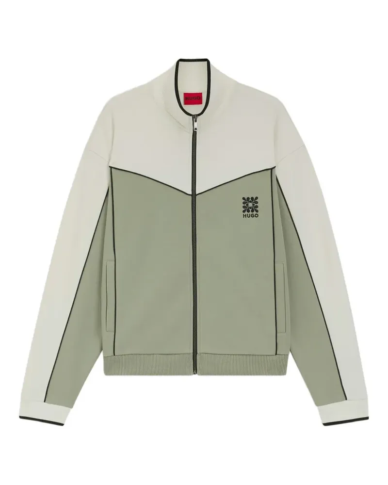 HUGO BOSS colour-block zip-up sweatshirt - Grün Grün