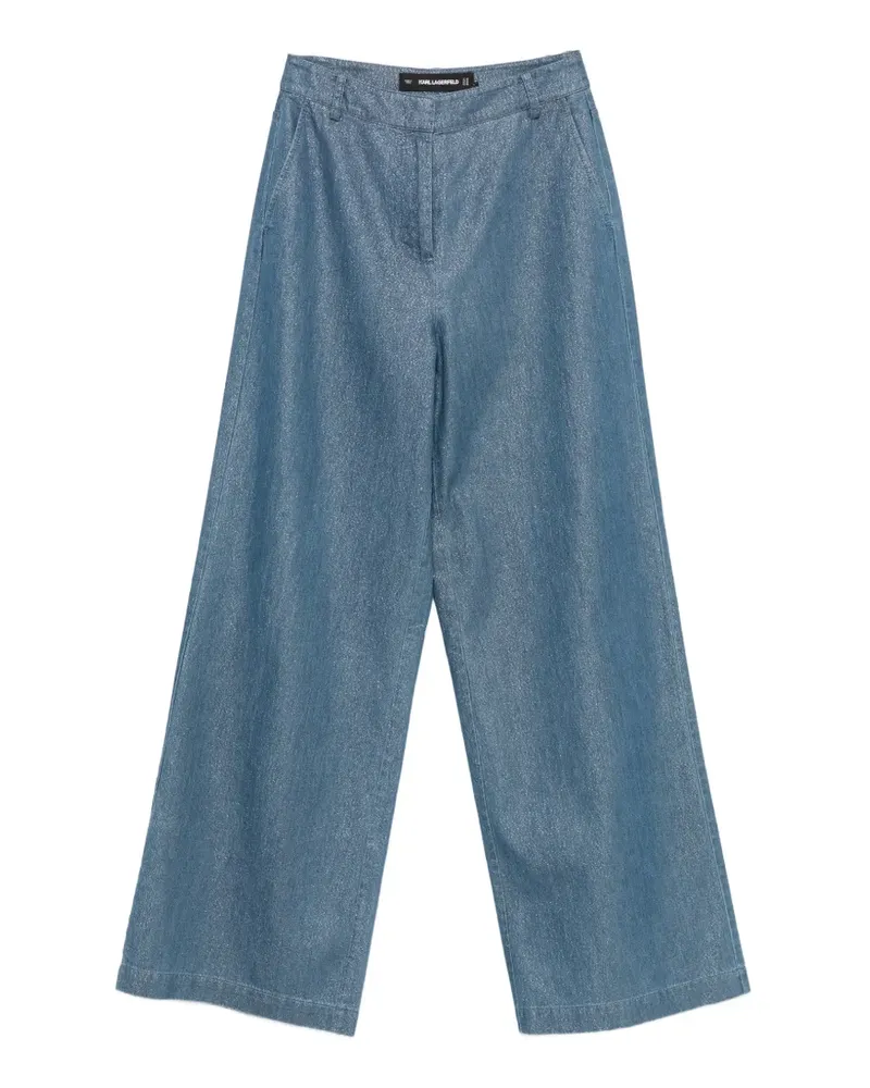 Karl Lagerfeld shiny-finish wide-leg jeans - Blau Blau