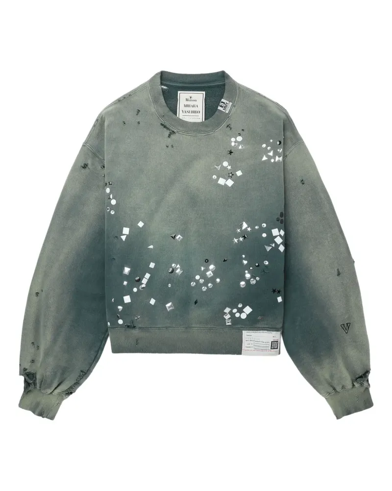 MIHARAYASUHIRO Verziertes Oberteil im Distressed-Look - Grün Grün