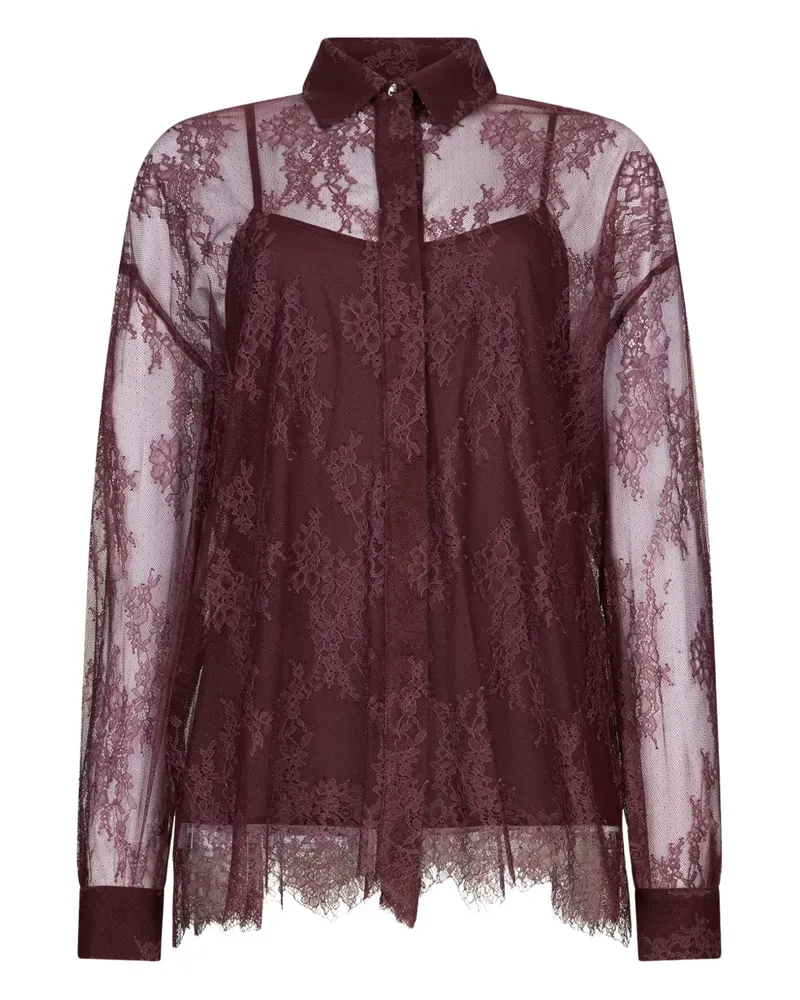 Liu Jo Chantilly lace shirt - Braun Braun