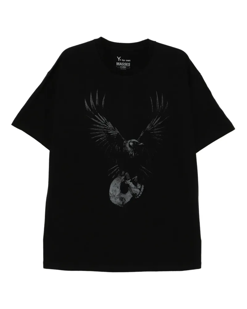 Yohji Yamamoto for Men × MASSES T-Shirt mit Print - Schwarz Schwarz