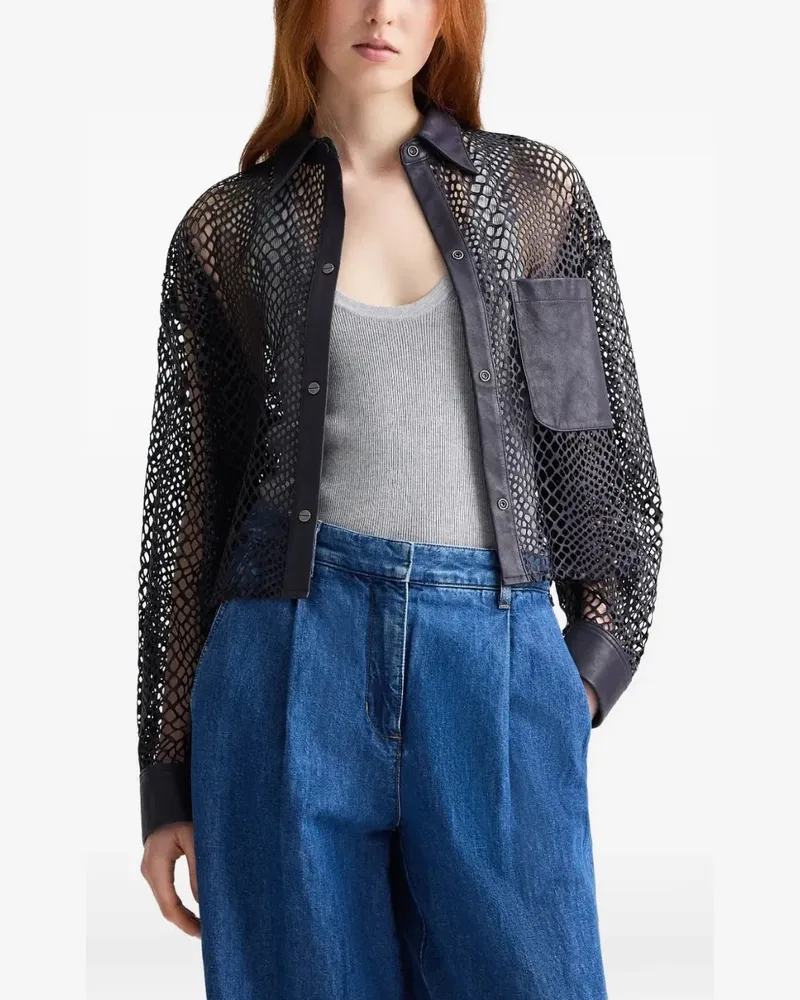 TWP Little Big Joe fishnet pocket shirt - Blau Blau