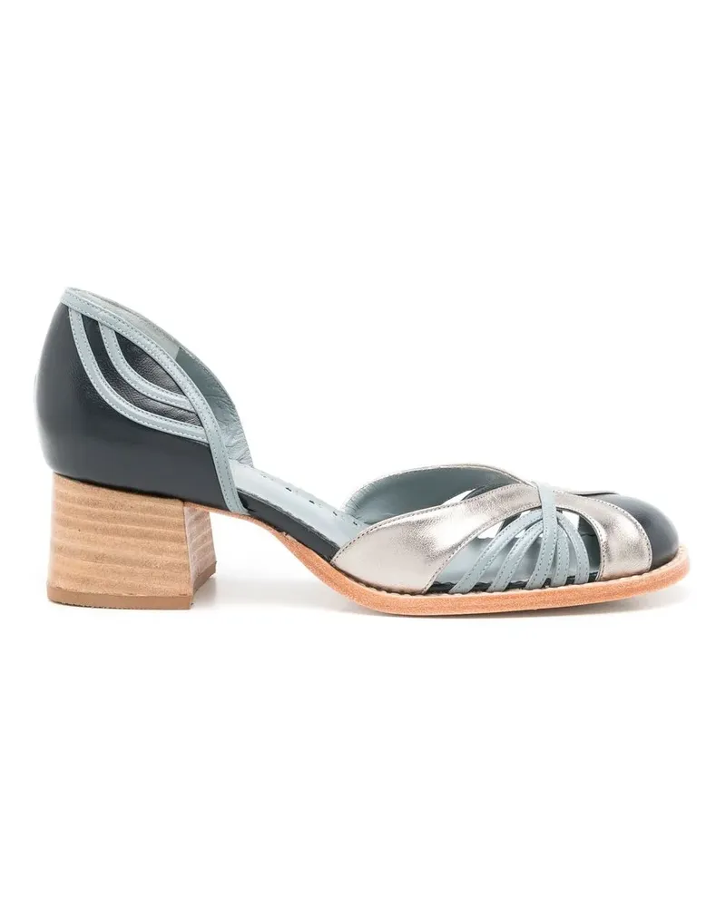 Sarah Chofakian Elaine Pumps mit Farben 35mm - Blau Blau