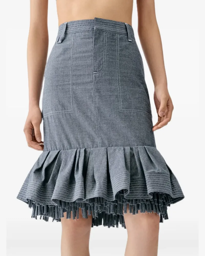 Jacquemus ruffled fringe-trimmed skirt - Blau Blau