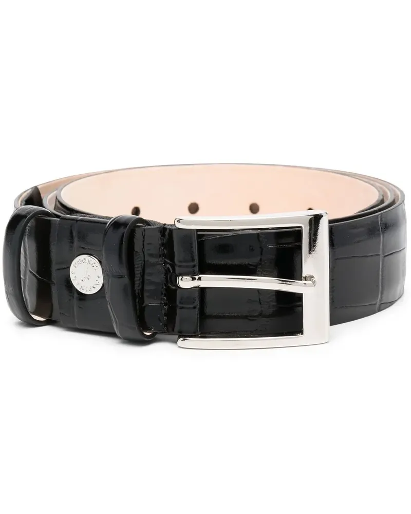Aspinal of London Gürtel mit Kroko-Optik - Schwarz Schwarz