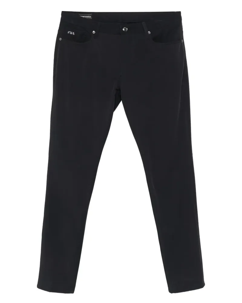 Emporio Armani Hose mit Logo-Schild - Schwarz Schwarz