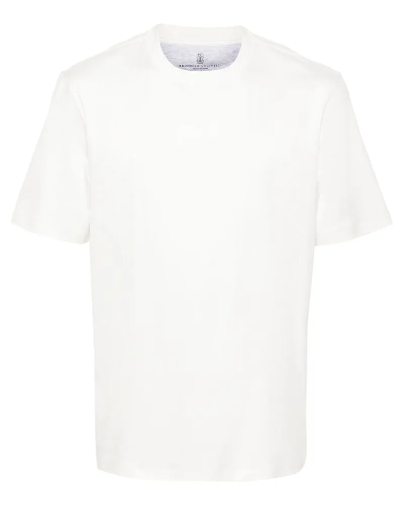 Brunello Cucinelli T-Shirt mit Rundhalsausschnitt - Weiß Weiß