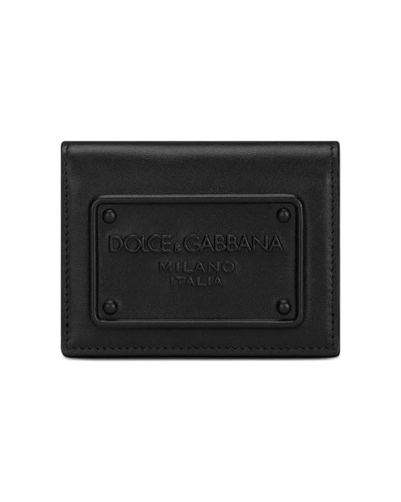 Dolce & Gabbana Portemonnaie mit Logo-Schild - Schwarz Schwarz
