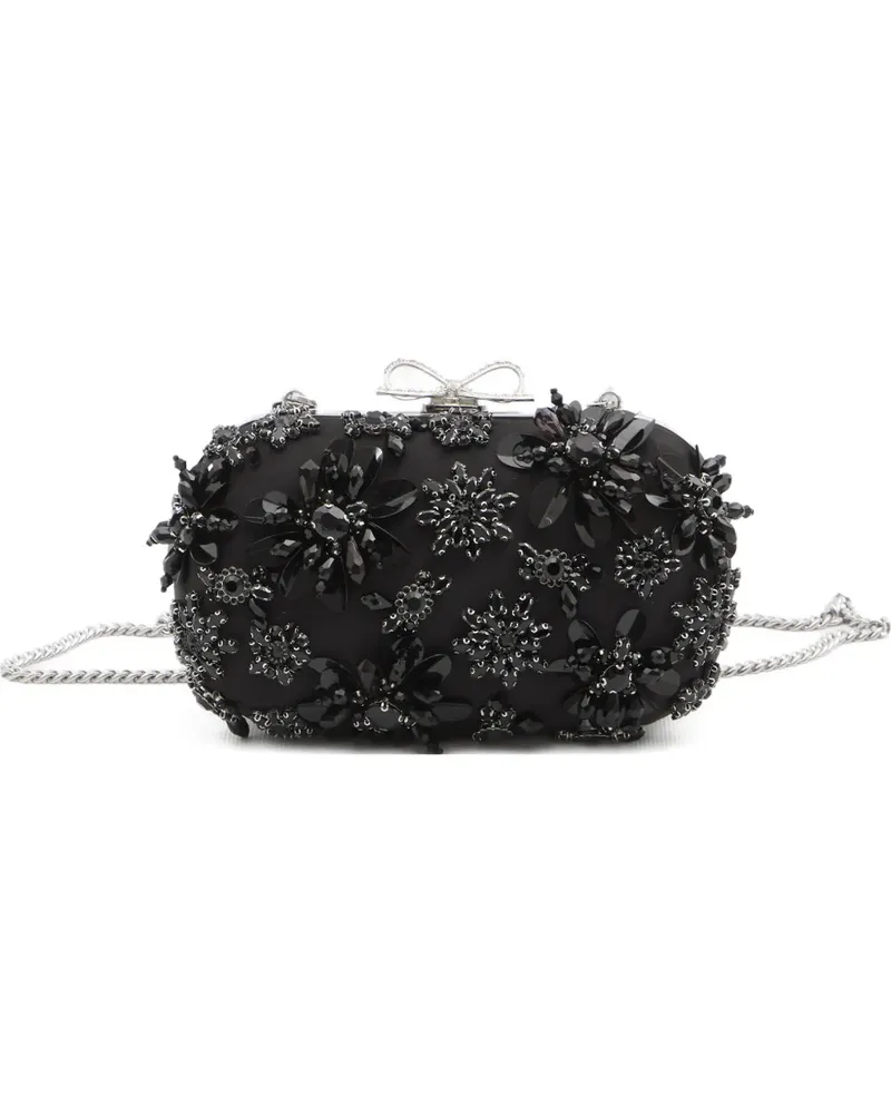 Self-Portrait Clutch mit Kristallen - Schwarz Schwarz