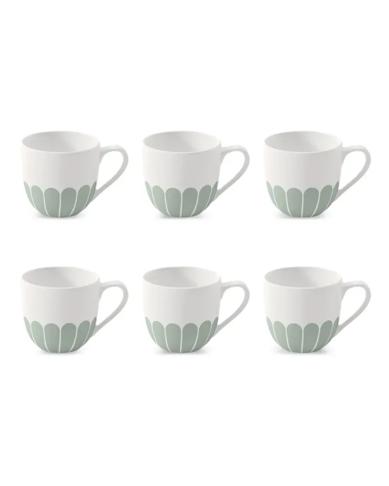 Villeroy & Boch Kaffeetassen mit Blumenmuster (6er-Set) - Grün Grün