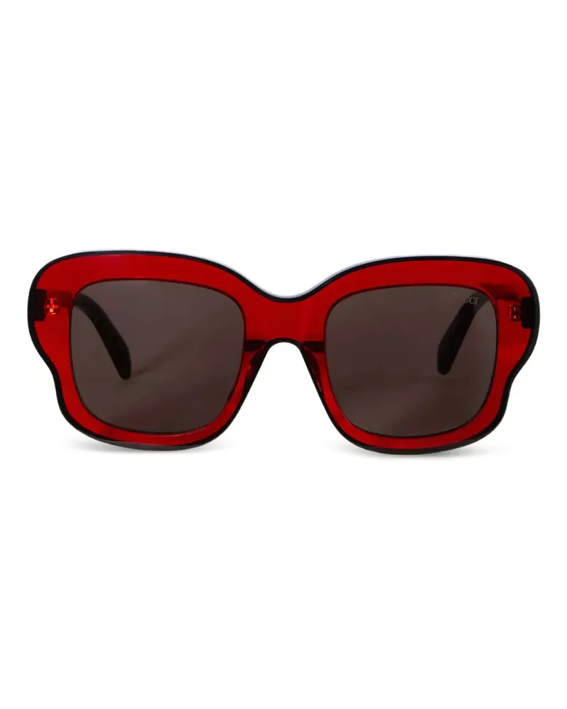 Emilio Pucci Sonnenbrille mit eckigem Gestell - Rot Rot