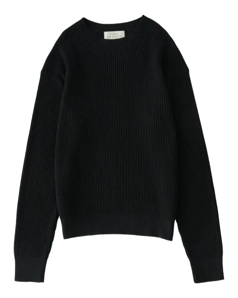 Studio Nicholson Arda Pullover aus geripptem Strick - Schwarz Schwarz