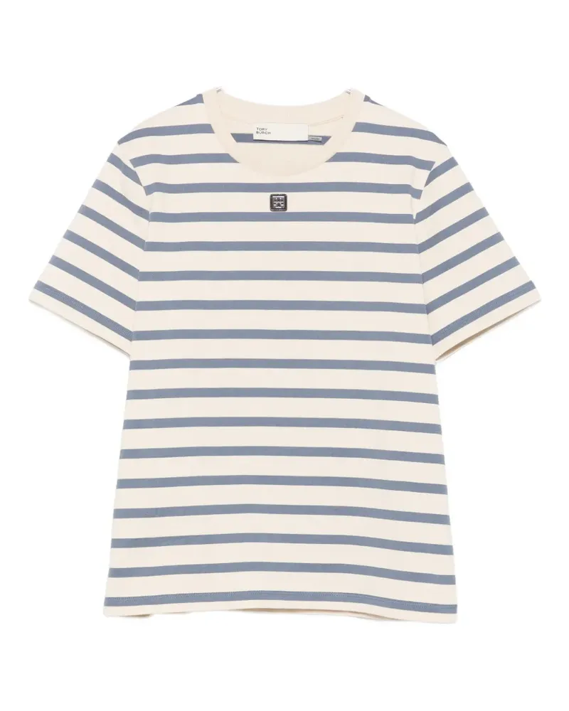 Tory Burch striped cotton T-shirt - Nude Nude