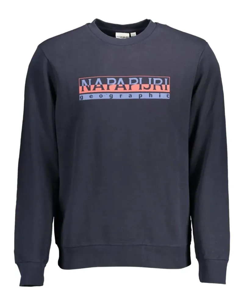 Napapijri logo-print crew-neck sweater - Blau Blau