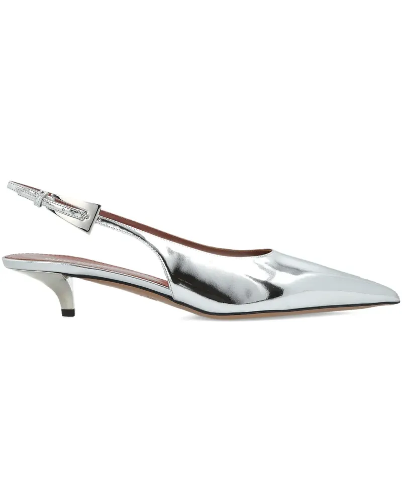 Paris Texas Spitze Slingback-Pumps 35mm - Grau Grau