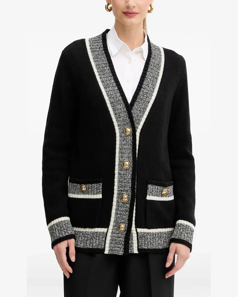 Luisa Spagnoli Cardigan mit Kontrastdetails - Schwarz Schwarz