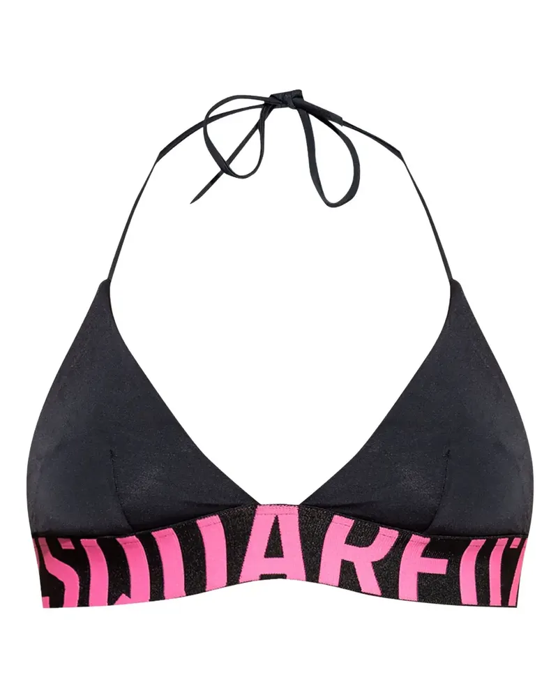 Dsquared2 logo-underband bikini top - Schwarz Schwarz