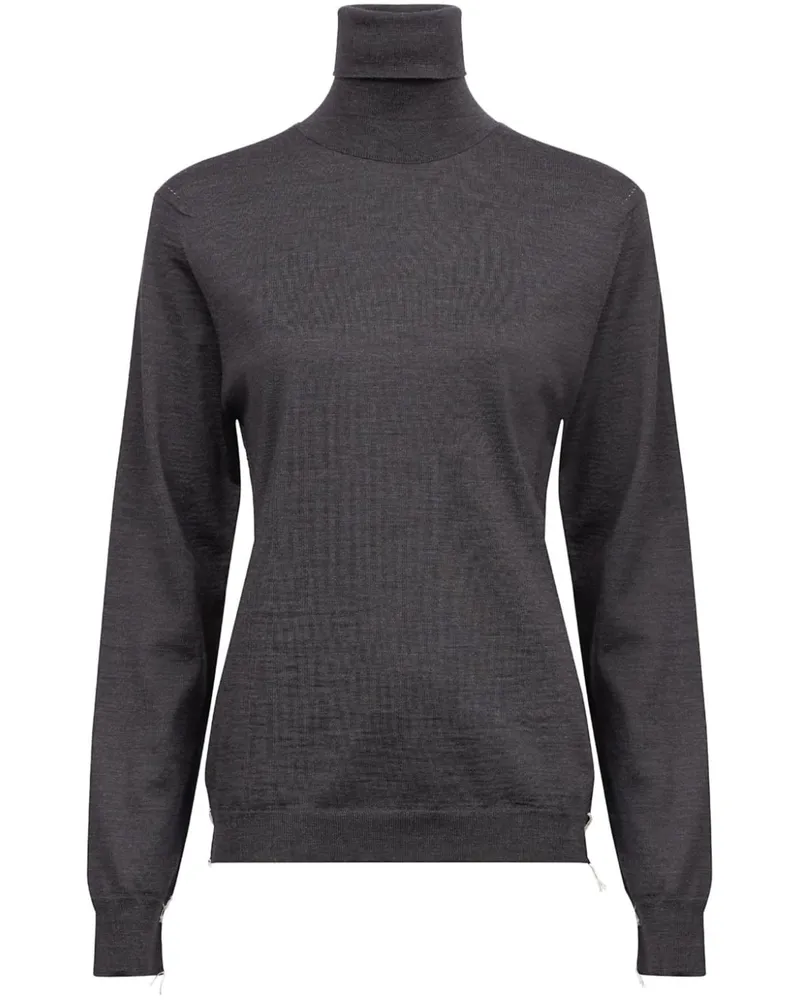 Maison Margiela Merinopullover mit Stehkragen - Grau Grau