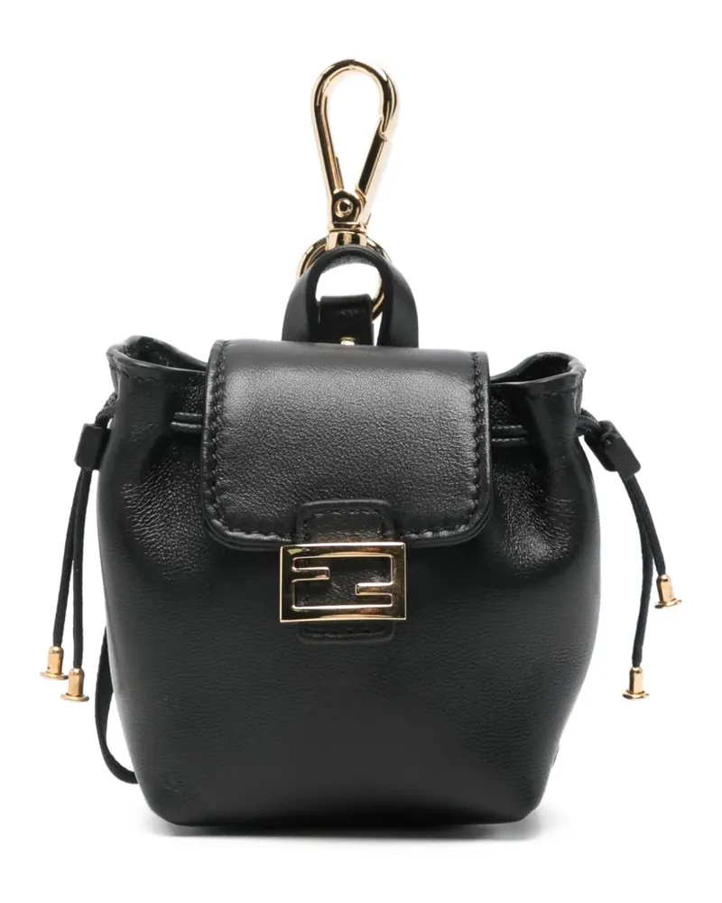 Fendi Taschenanhänger mit Logo-Schild - Schwarz Schwarz